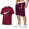 Summer Hot Sale Men's Sets T Shirts+Shorts Two Pieces Sets Casual Tracksuit Male 2019 Casual Tshirt Gyms Fitness trousers men