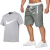Summer Hot Sale Men's Sets T Shirts+Shorts Two Pieces Sets Casual Tracksuit Male 2019 Casual Tshirt Gyms Fitness trousers men
