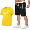 Summer Hot Sale Men's Sets T Shirts+Shorts Two Pieces Sets Casual Tracksuit Male 2019 Casual Tshirt Gyms Fitness trousers men