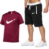 Summer Hot Sale Men's Sets T Shirts+Shorts Two Pieces Sets Casual Tracksuit Male 2019 Casual Tshirt Gyms Fitness trousers men