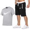 Summer Hot Sale Men's Sets T Shirts+Shorts Two Pieces Sets Casual Tracksuit Male 2019 Casual Tshirt Gyms Fitness trousers men