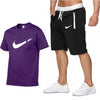 Summer Hot Sale Men's Sets T Shirts+Shorts Two Pieces Sets Casual Tracksuit Male 2019 Casual Tshirt Gyms Fitness trousers men