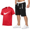 Summer Hot Sale Men's Sets T Shirts+Shorts Two Pieces Sets Casual Tracksuit Male 2019 Casual Tshirt Gyms Fitness trousers men