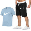 Summer Hot Sale Men's Sets T Shirts+Shorts Two Pieces Sets Casual Tracksuit Male 2019 Casual Tshirt Gyms Fitness trousers men