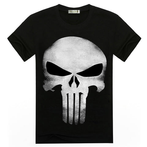 2019 new hot 3D printing Punisher skull T-shirt men's summer fashion short-sleeved shirt T-shirt tops and T-shirts