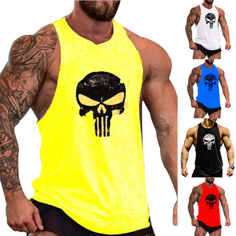 Men Sleeveless Gym Singlet Bodybuilding Fitness Tank Top Vest for Summer IK88