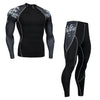 men's clothing compression men t-shirt + leggings rashgard kit long sleeves top for fitness man tracksuit thermal underwear base