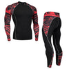 men's clothing compression men t-shirt + leggings rashgard kit long sleeves top for fitness man tracksuit thermal underwear base