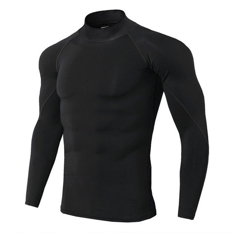 Thermo shirt high collar men's underwear sport termal tshirt long sleeve men quick dry compressed underwear clothes men bielizna